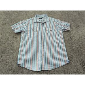 Cremieux Classics Button‎ Up Shirt Mens Large Striped Like Seersucker